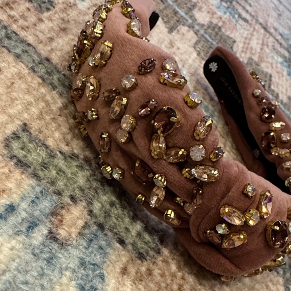 Lele Sadoughi Crystal Knotted Headband in Mauve - Picture 3 of 4